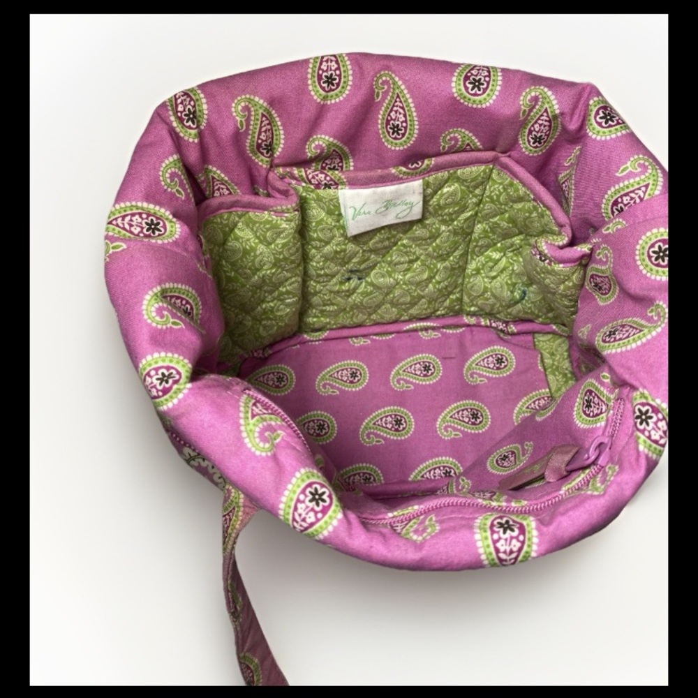 Vera Bradley Quilted Paisley Bermuda Pink Tote Bag Retired Handbag Purse - Picture 6 of 16